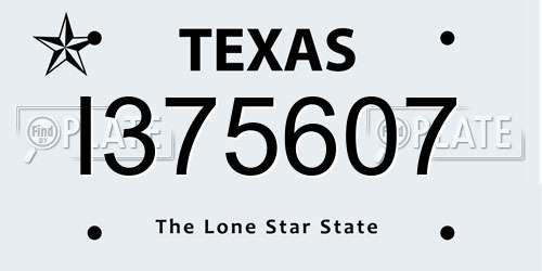 I375607 Texas License Plate