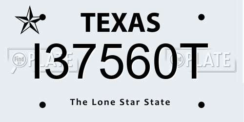 I37560T Texas License Plate