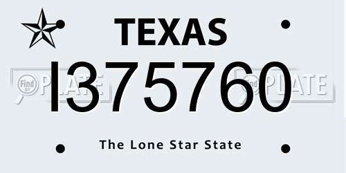 I375760 Texas License Plate