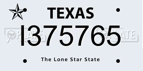 I375765 Texas License Plate