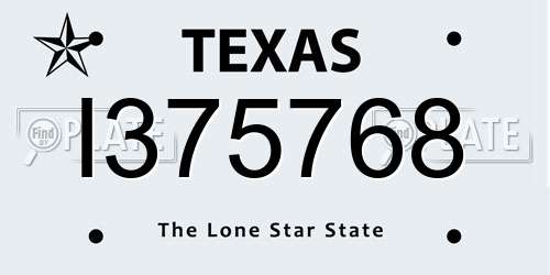 I375768 Texas License Plate