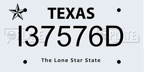 I37576D Texas License Plate