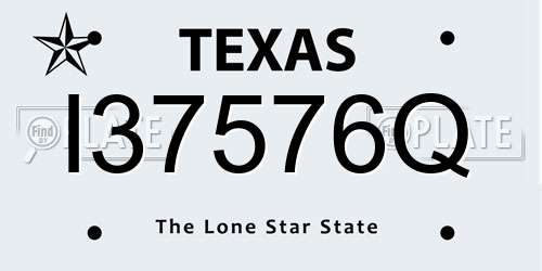 I37576Q Texas License Plate