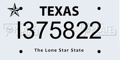 I375822 Texas License Plate