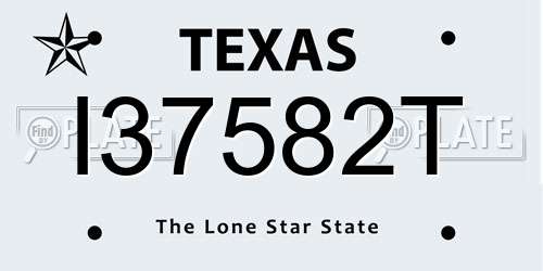 I37582T Texas License Plate