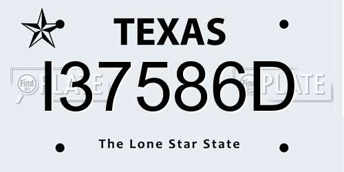 I37586D Texas License Plate