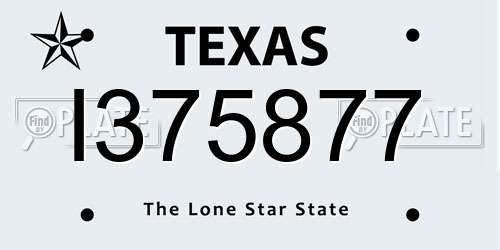 I375877 Texas License Plate