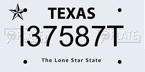 I37587T Texas License Plate