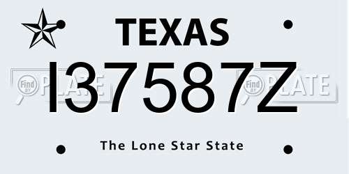 I37587Z Texas License Plate