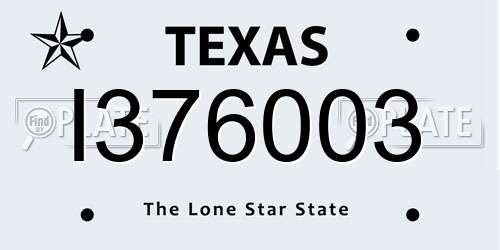 I376003 Texas License Plate