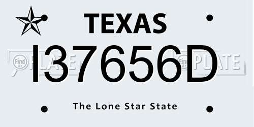 I37656D Texas License Plate