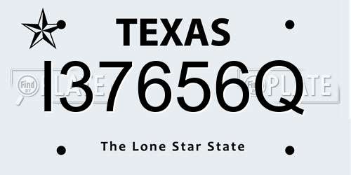I37656Q Texas License Plate