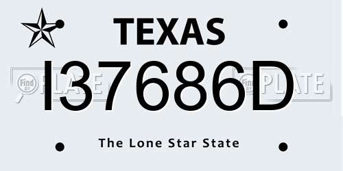 I37686D Texas License Plate
