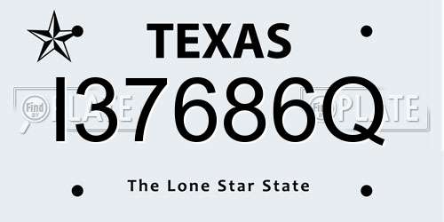 I37686Q Texas License Plate