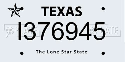 I376945 Texas License Plate
