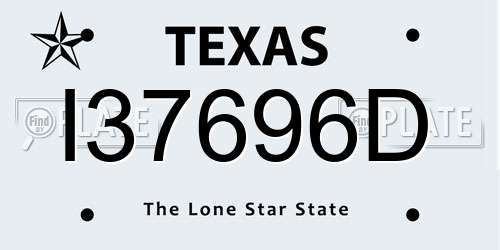 I37696D Texas License Plate