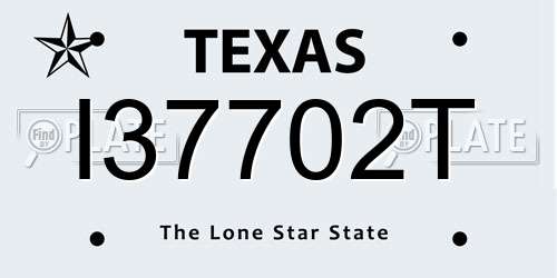 I37702T Texas License Plate