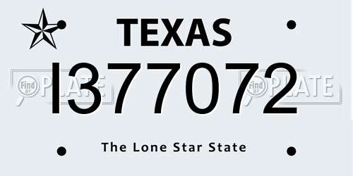 I377072 Texas License Plate