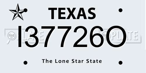 I37726O Texas License Plate