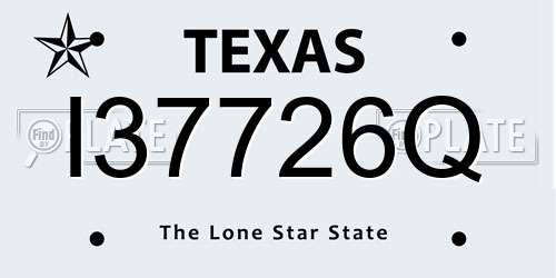 I37726Q Texas License Plate