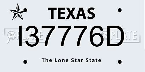I37776D Texas License Plate