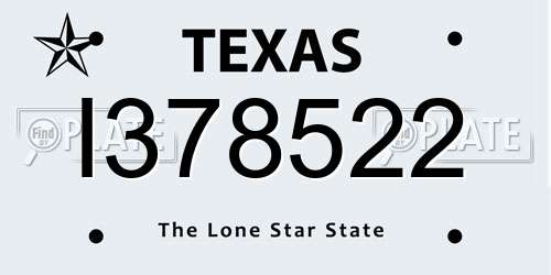 I378522 Texas License Plate