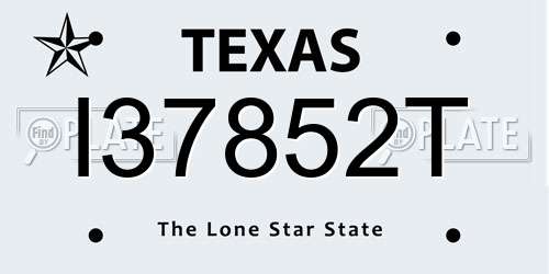 I37852T Texas License Plate