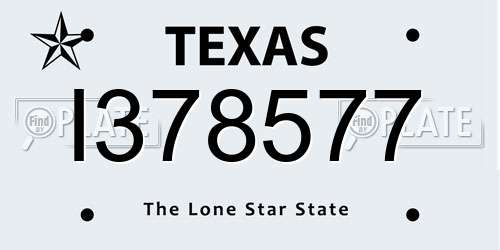 I378577 Texas License Plate