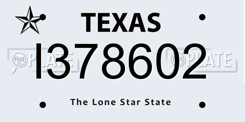 I378602 Texas License Plate