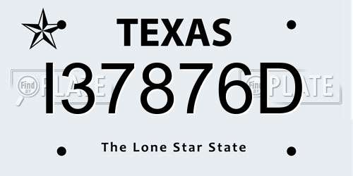I37876D Texas License Plate