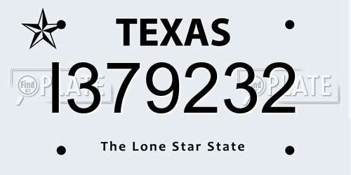 I379232 Texas License Plate