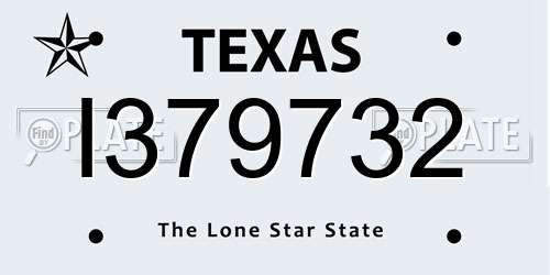 I379732 Texas License Plate
