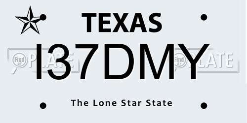 I37DMY Texas License Plate