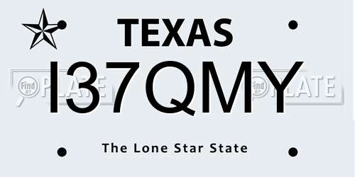 I37QMY Texas License Plate