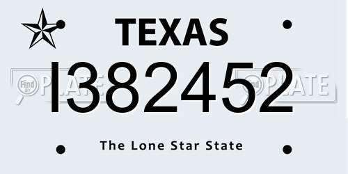 I382452 Texas License Plate