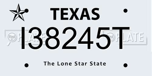 I38245T Texas License Plate