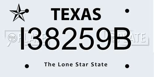 I38259B Texas License Plate