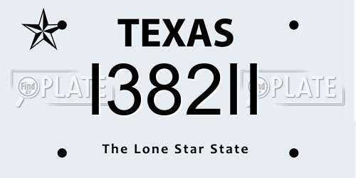 I382II Texas License Plate
