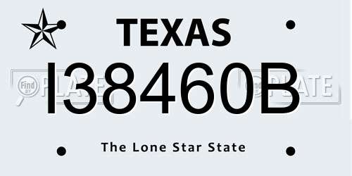 I38460B Texas License Plate