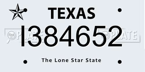 I384652 Texas License Plate