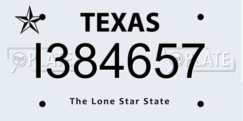 I384657 Texas License Plate