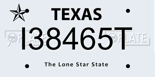 I38465T Texas License Plate