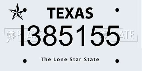 I385155 Texas License Plate
