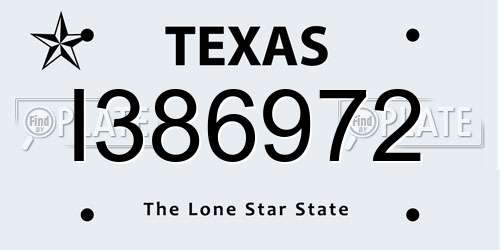 I386972 Texas License Plate