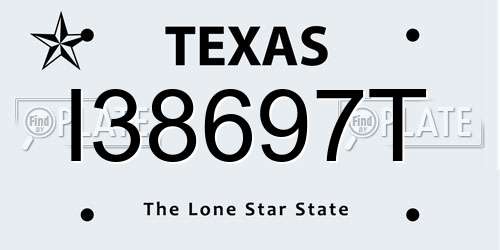 I38697T Texas License Plate