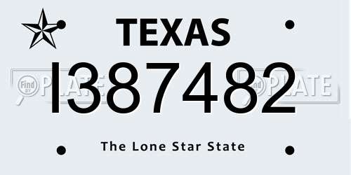 I387482 Texas License Plate