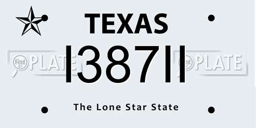 I387II Texas License Plate