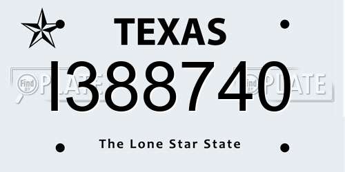 I388740 Texas License Plate