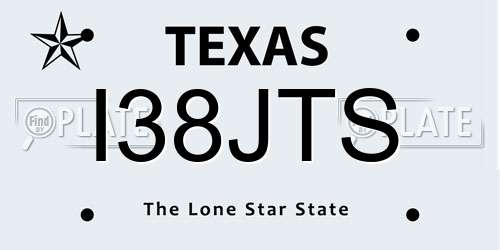 I38JTS Texas License Plate