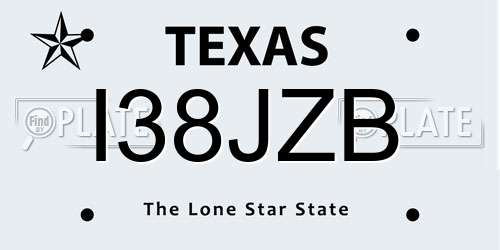 I38JZB Texas License Plate